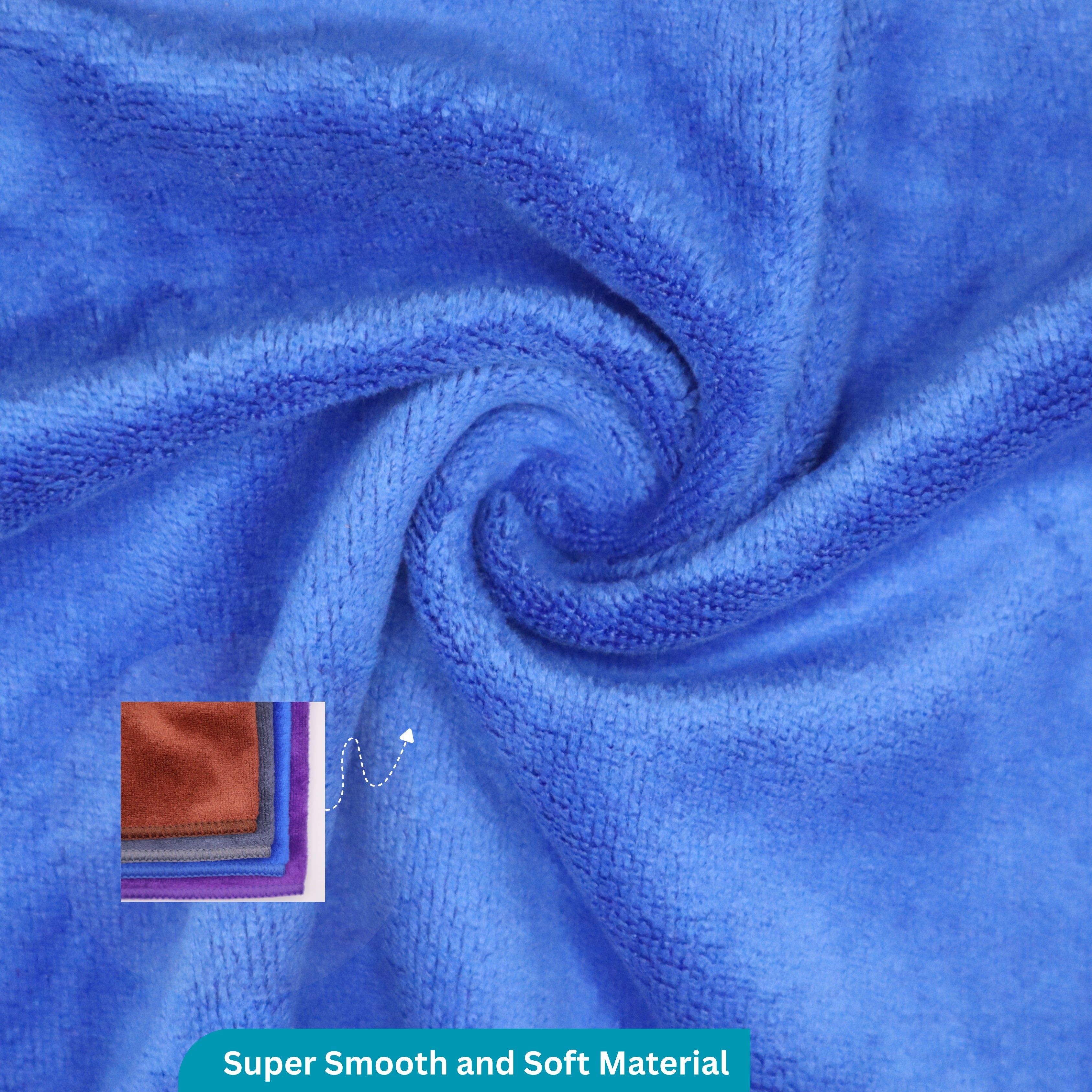 Premier Microfibre Cloth (2Blue)+(2Brown)+(2Purple)+(2Grey) 8 Pack